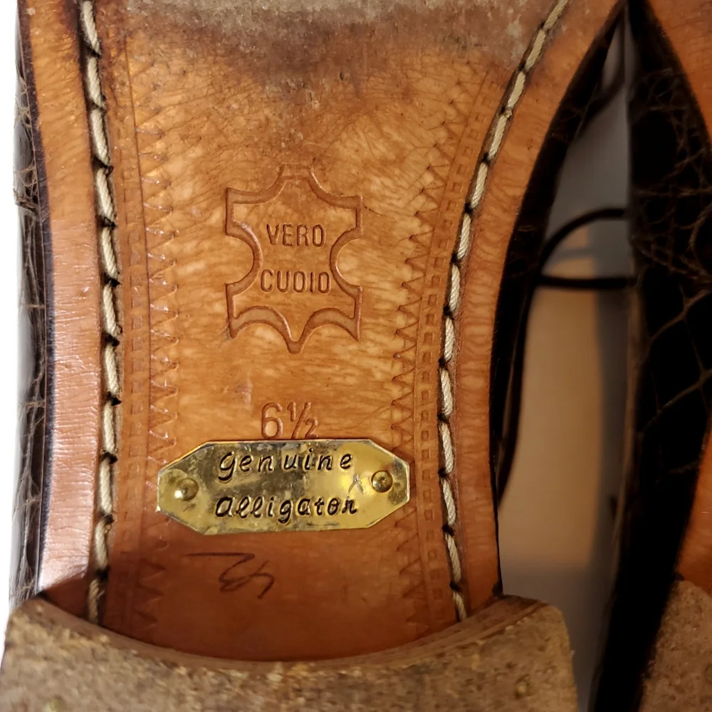 Vintage Fratelli Genuine Alligator Oxfords - Picture 11 of 13